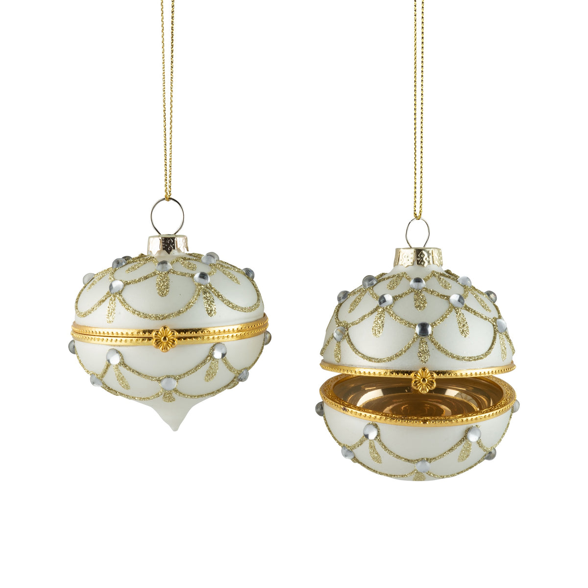 Blown Glass Hinged Keepsake Ornament