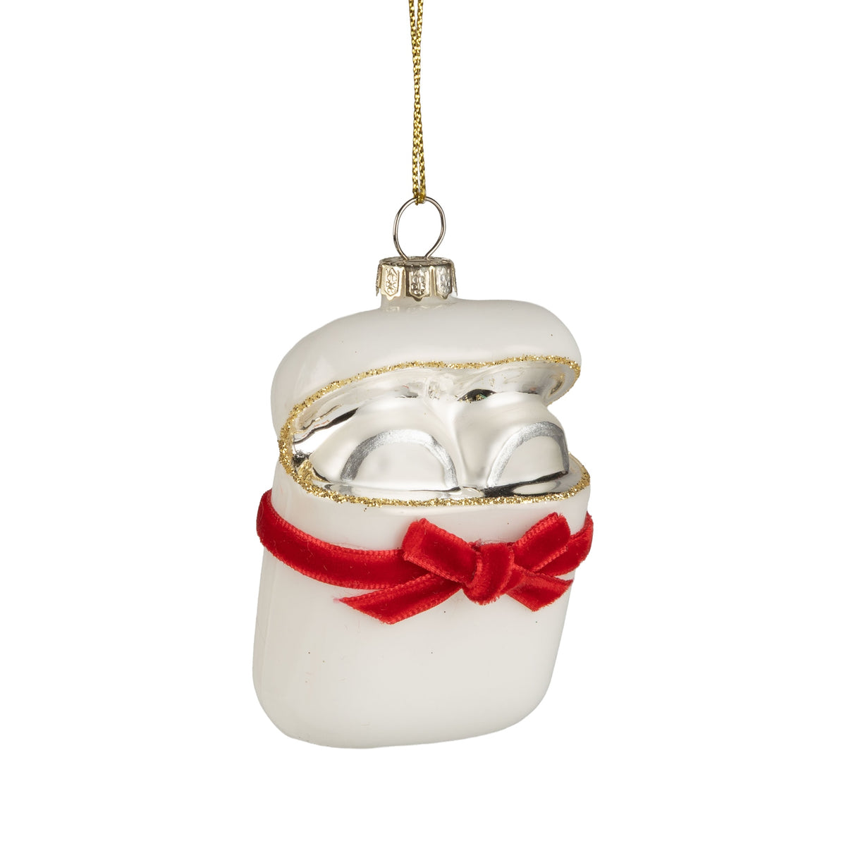 Earbuds In Case - Glass Ornament