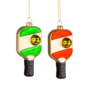 Glass Pickball Paddle Ornament
