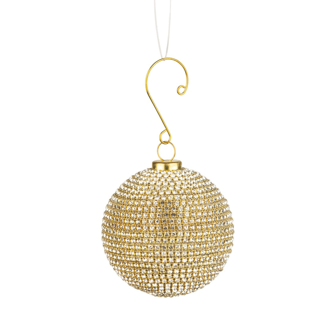 Diamante Wrapped Ball In Gold - 2.5" Ornament