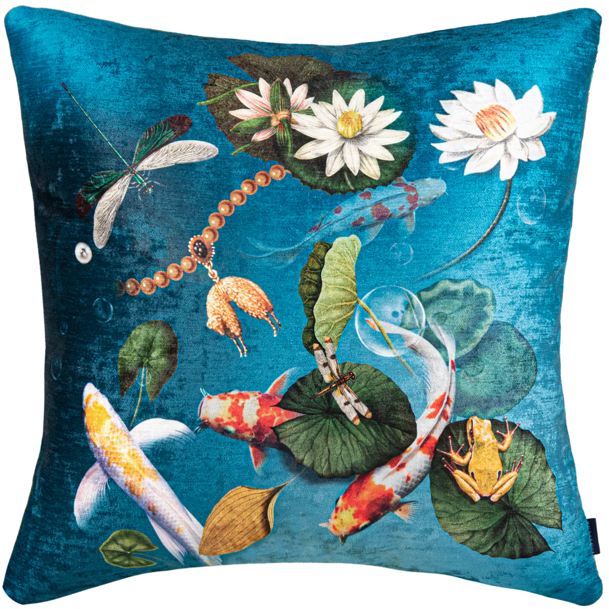 Koi Frog - Muzaluci Velvet Pillow