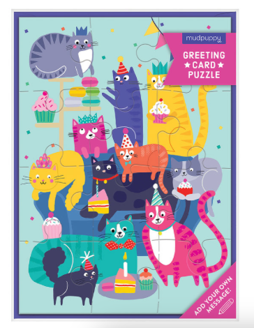 Cat Party Greeting Card Puzzle