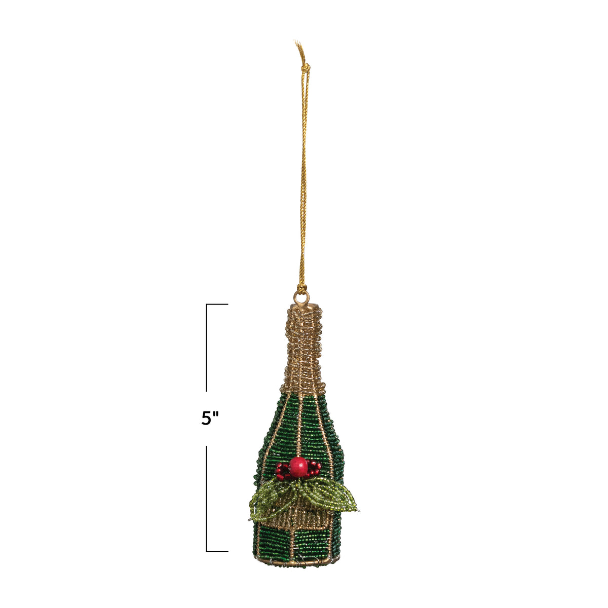 Beaded Champagne Bottle Ornament