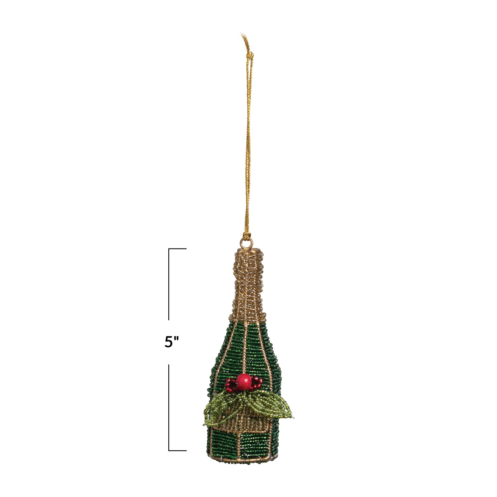 Beaded Champagne Bottle Ornament