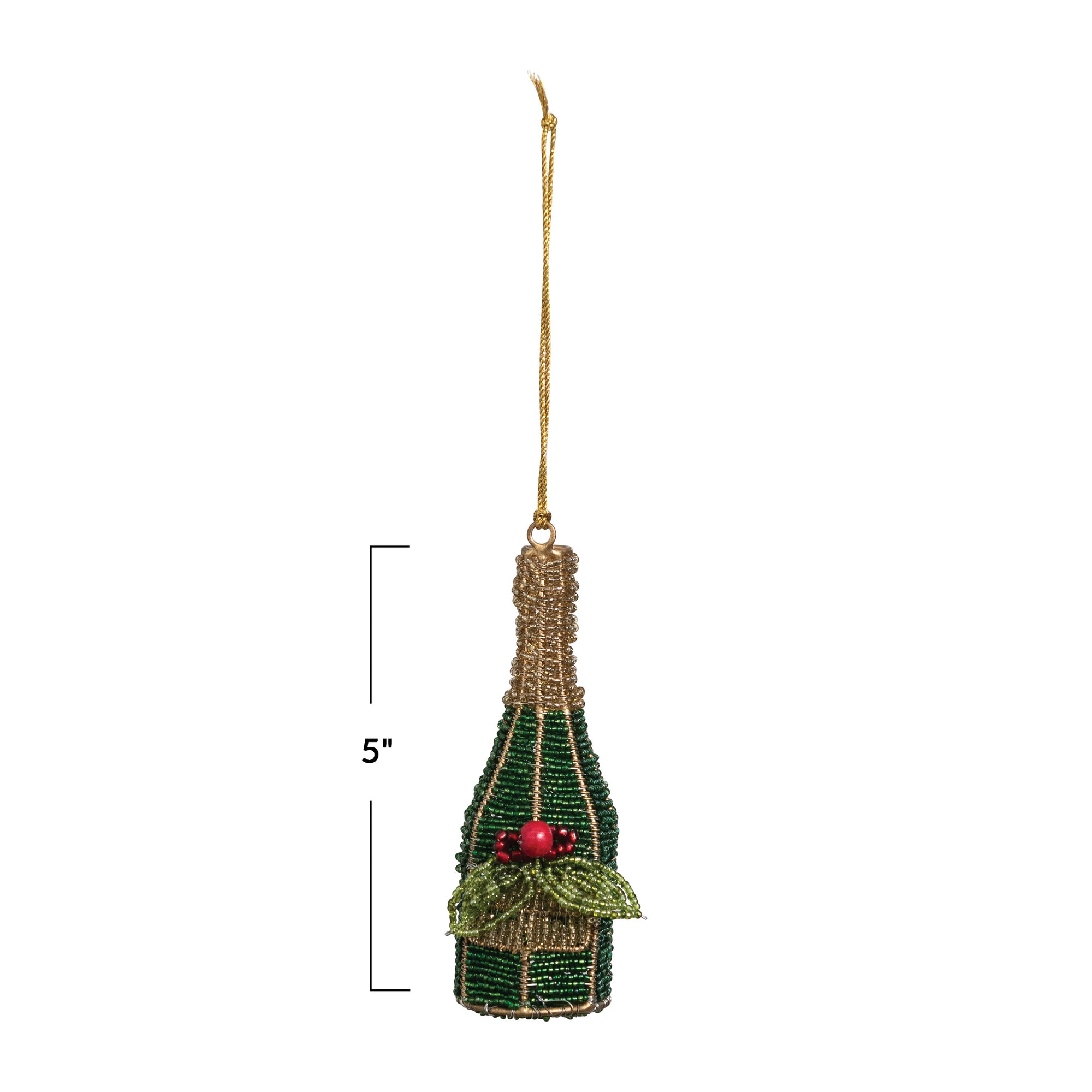 Beaded Champagne Bottle Ornament