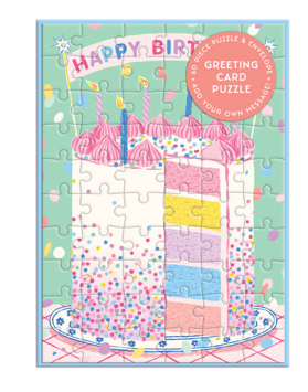 Confetti Birthday Cake Greeting Card Puzzle