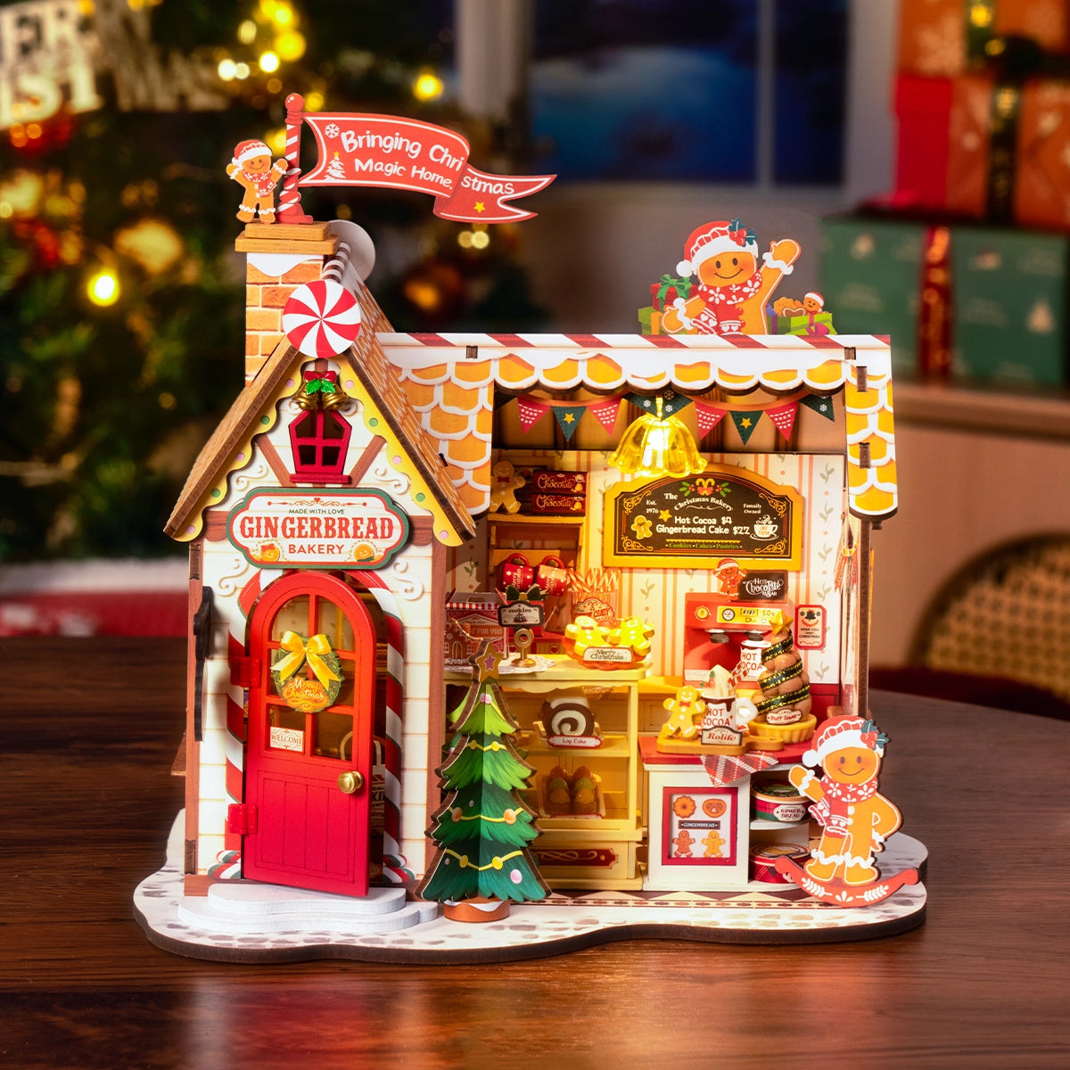 Gingerbread House Christmas Scene - DIY Miniature Kit