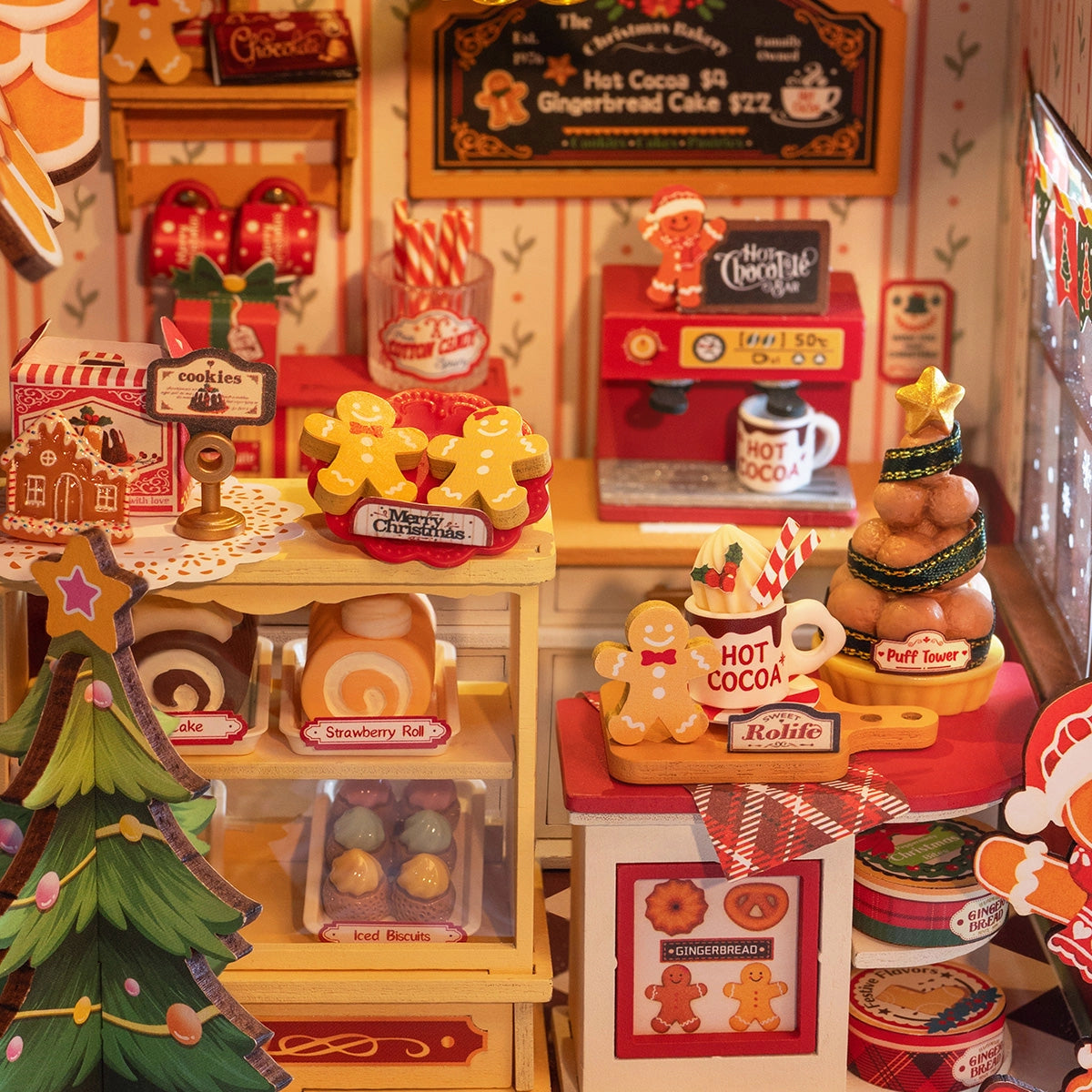 Gingerbread House Christmas Scene - DIY Miniature Kit