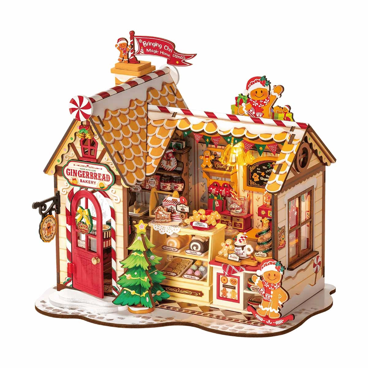Gingerbread House Christmas Scene - DIY Miniature Kit