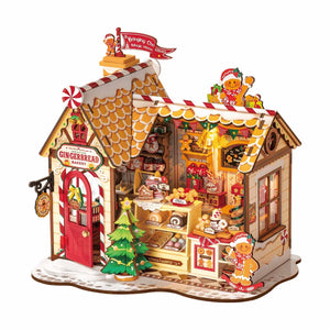 Gingerbread House Christmas Scene - DIY Miniature Kit