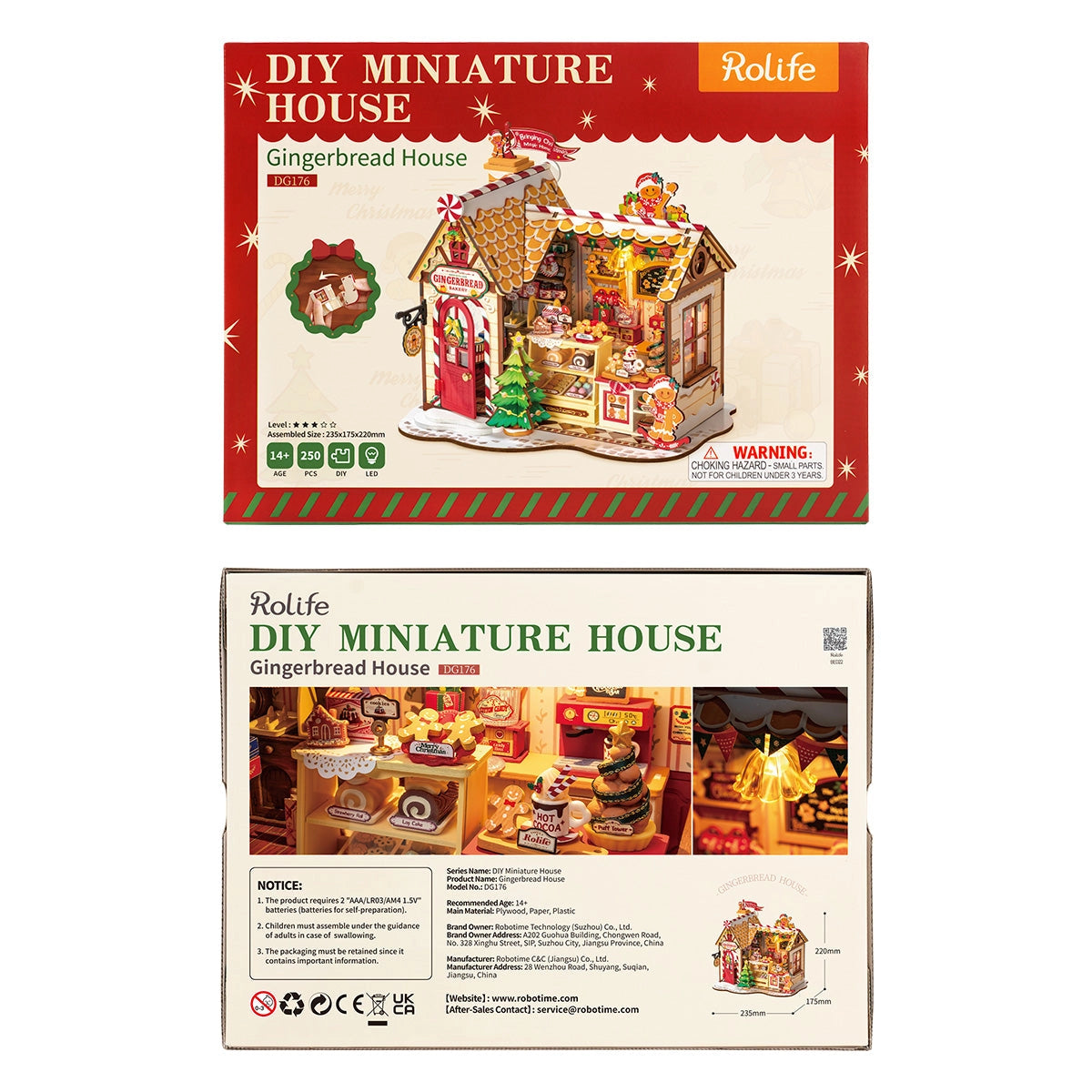 Gingerbread House Christmas Scene - DIY Miniature Kit