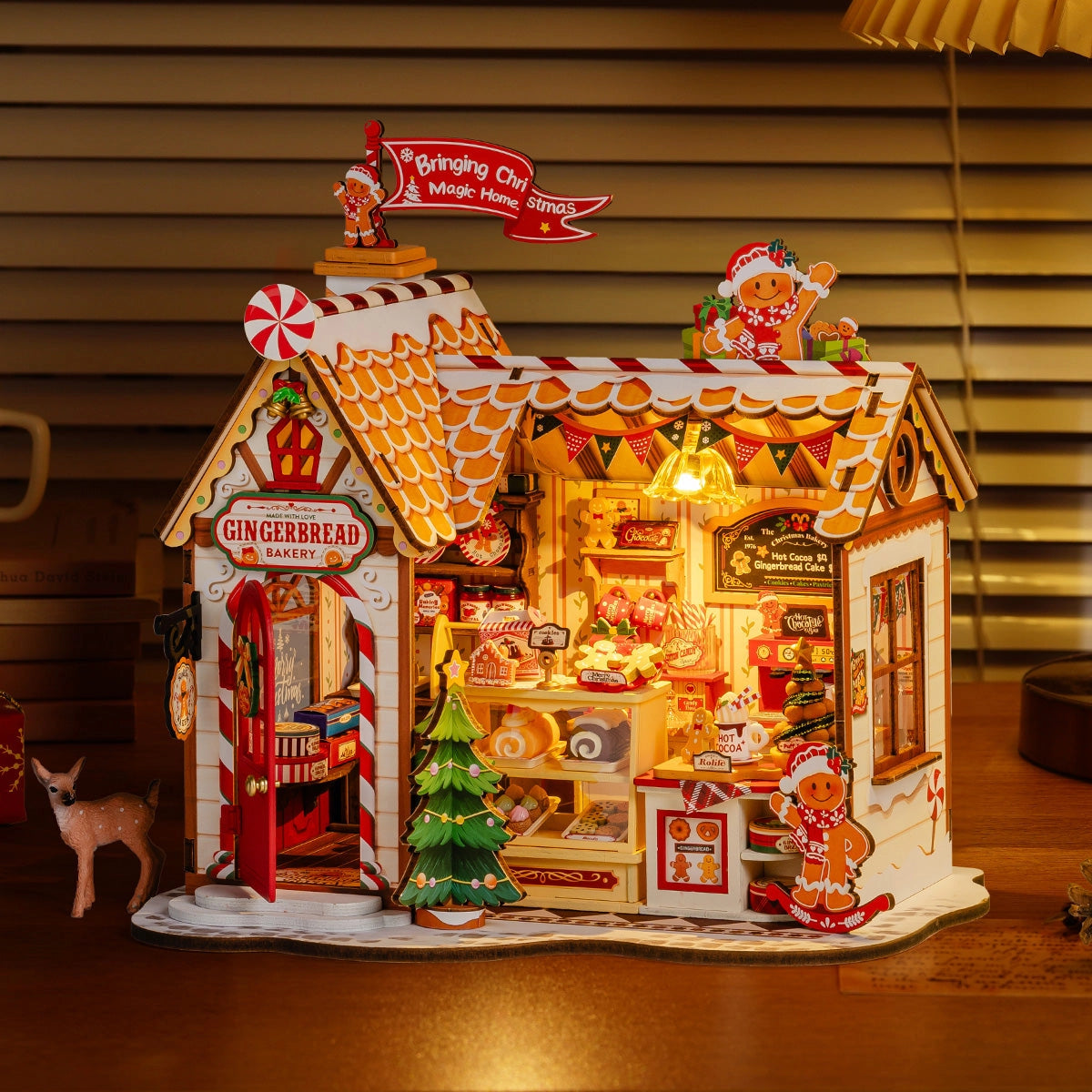 Gingerbread House Christmas Scene - DIY Miniature Kit
