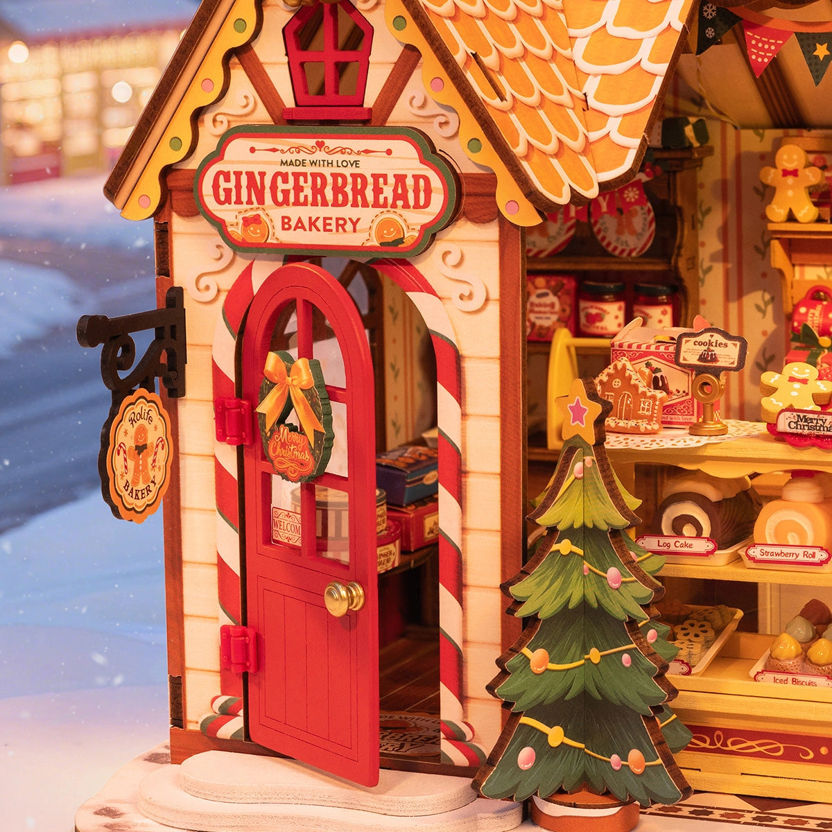 Gingerbread House Christmas Scene - DIY Miniature Kit
