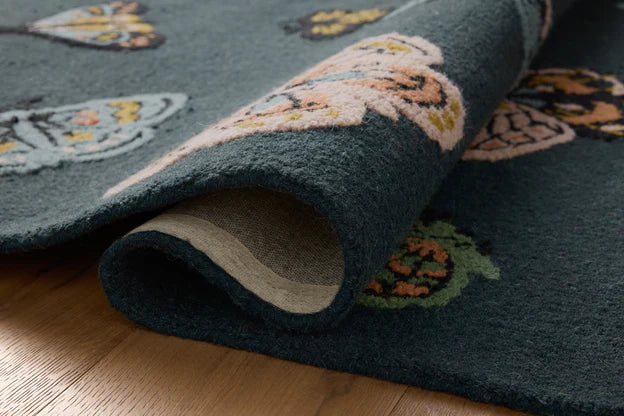 Highgrove Butterfly Rug (in Teal or Cream)