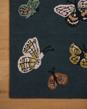 Highgrove Butterfly Rug (in Teal or Cream)