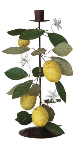 Toleware Lemons Vintage Candleholder