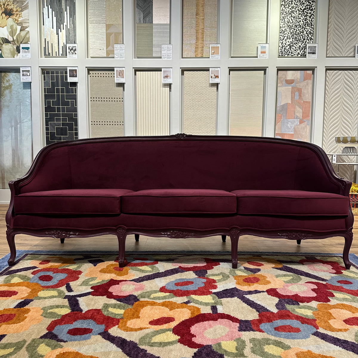 Bernice Bergère Sofa in Merlot