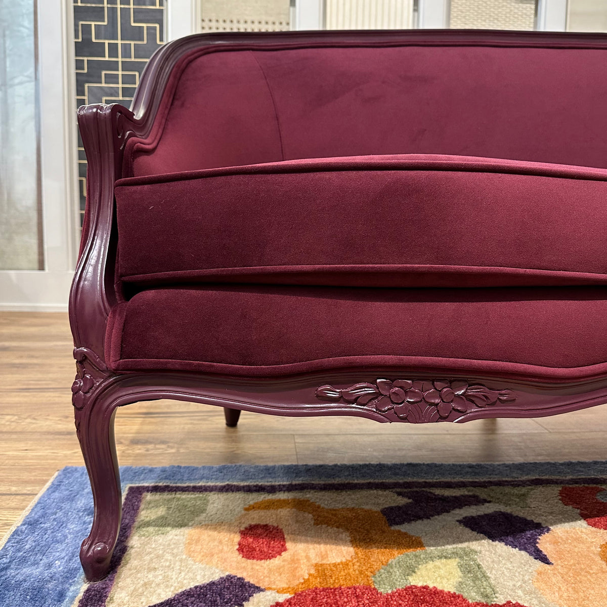 Bernice Bergère Sofa in Merlot