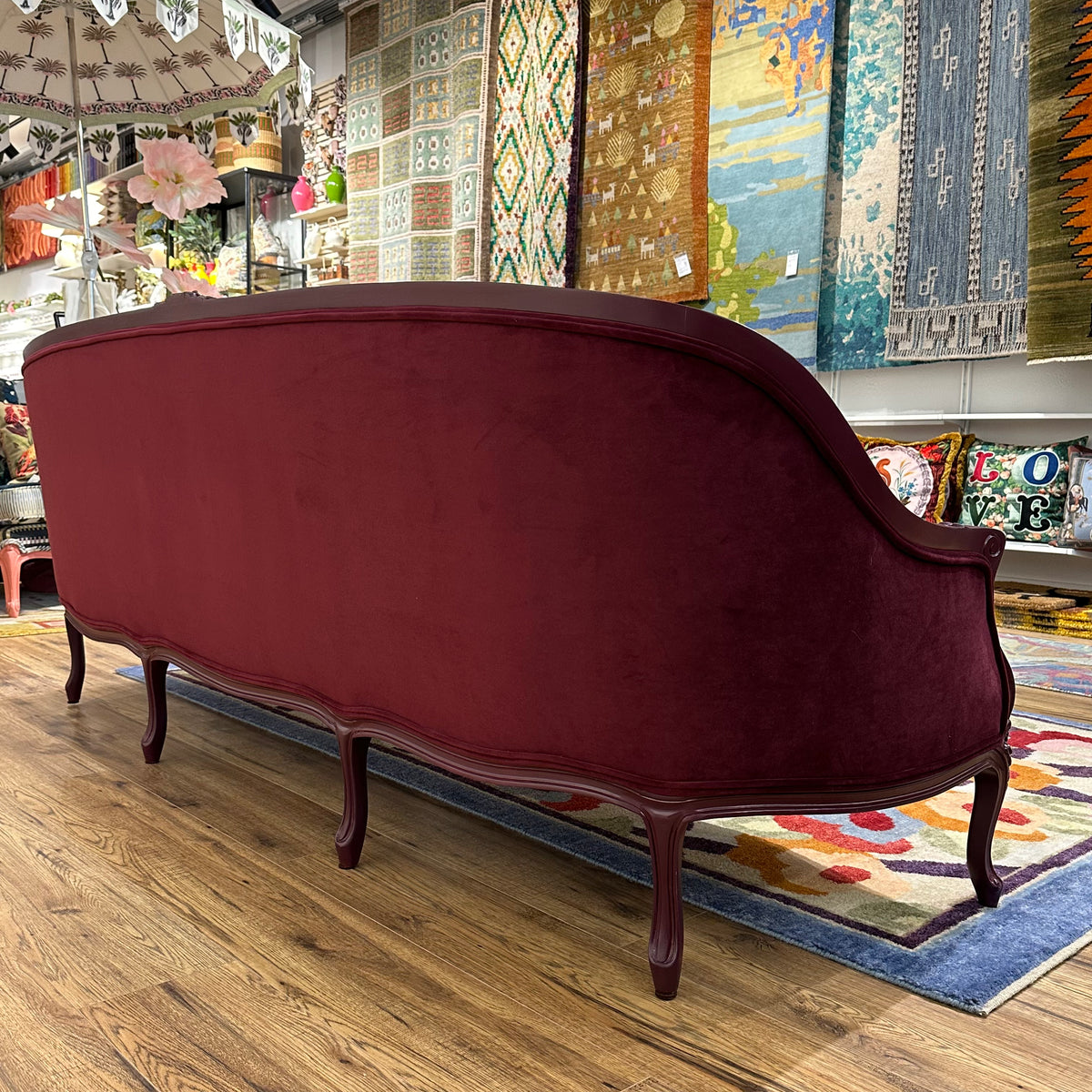Bernice Bergère Sofa in Merlot
