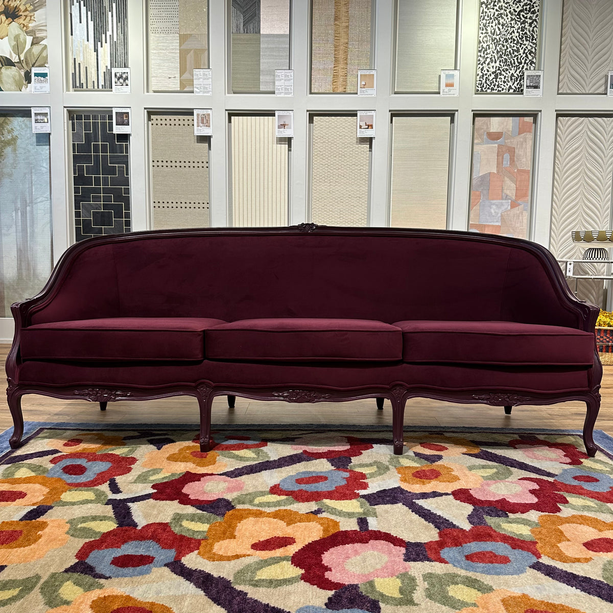 Bernice Bergère Sofa in Merlot