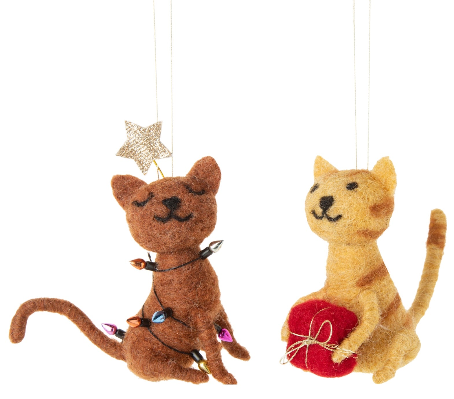 Felt Christmas Cats Ornaments