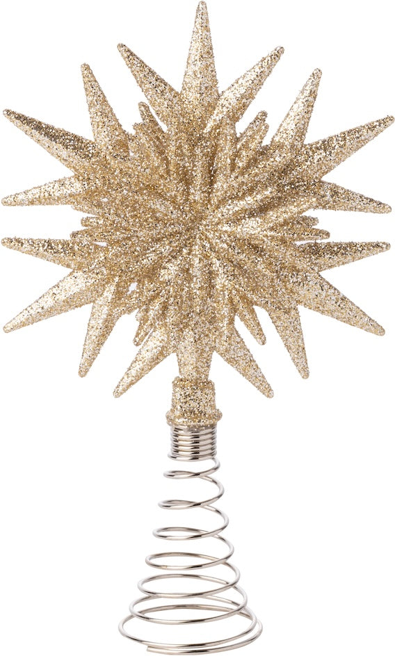 Gold Glitter Snowflake Tree Topper