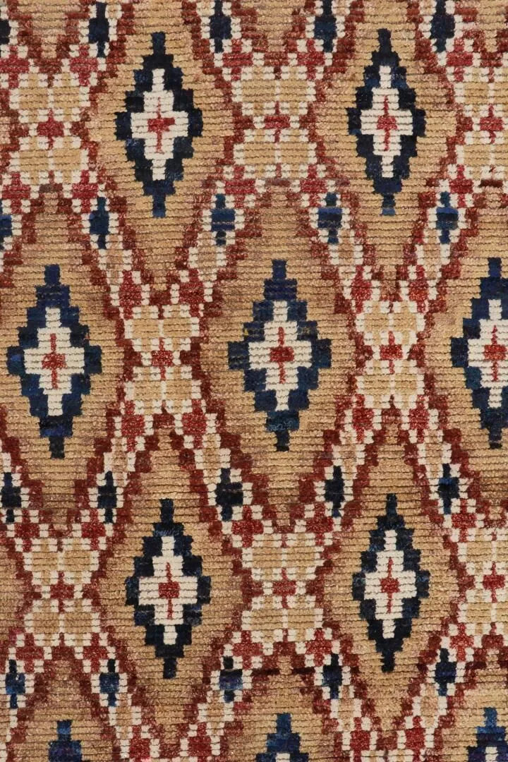 Red / Blue Moroccan Rug - Diamonds