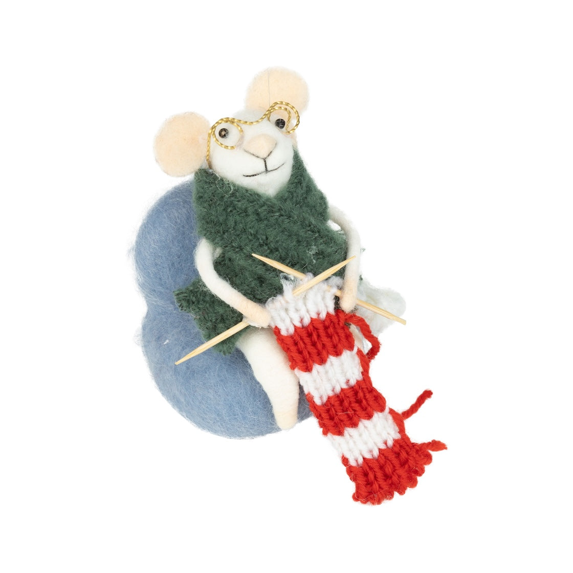 Knitting Mouse Ornament