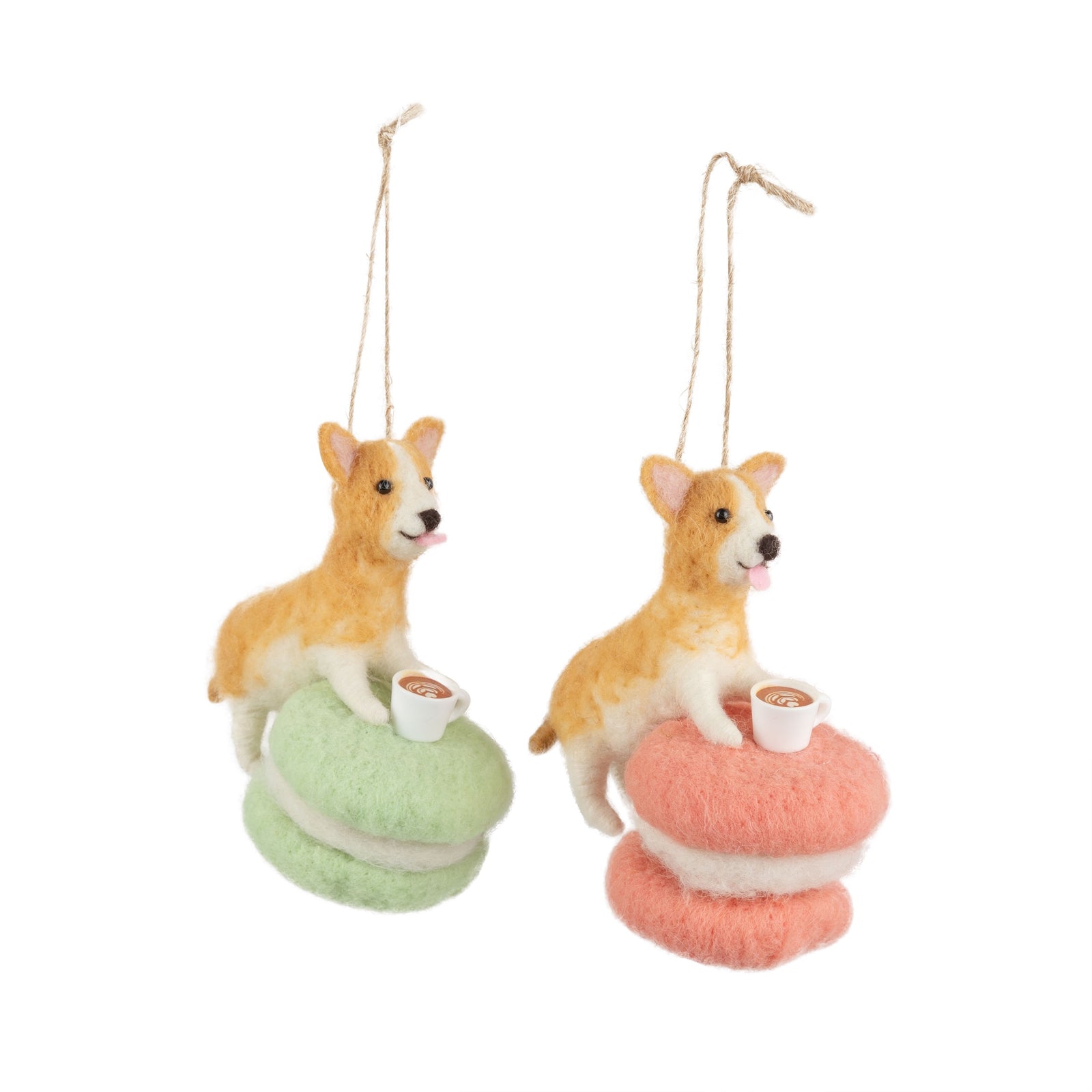 Felt Macaroon Dogs Ornament