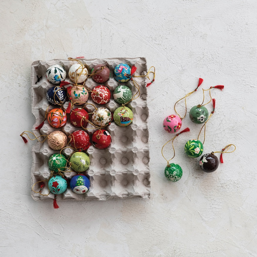 Paper Mache Ball Ornament