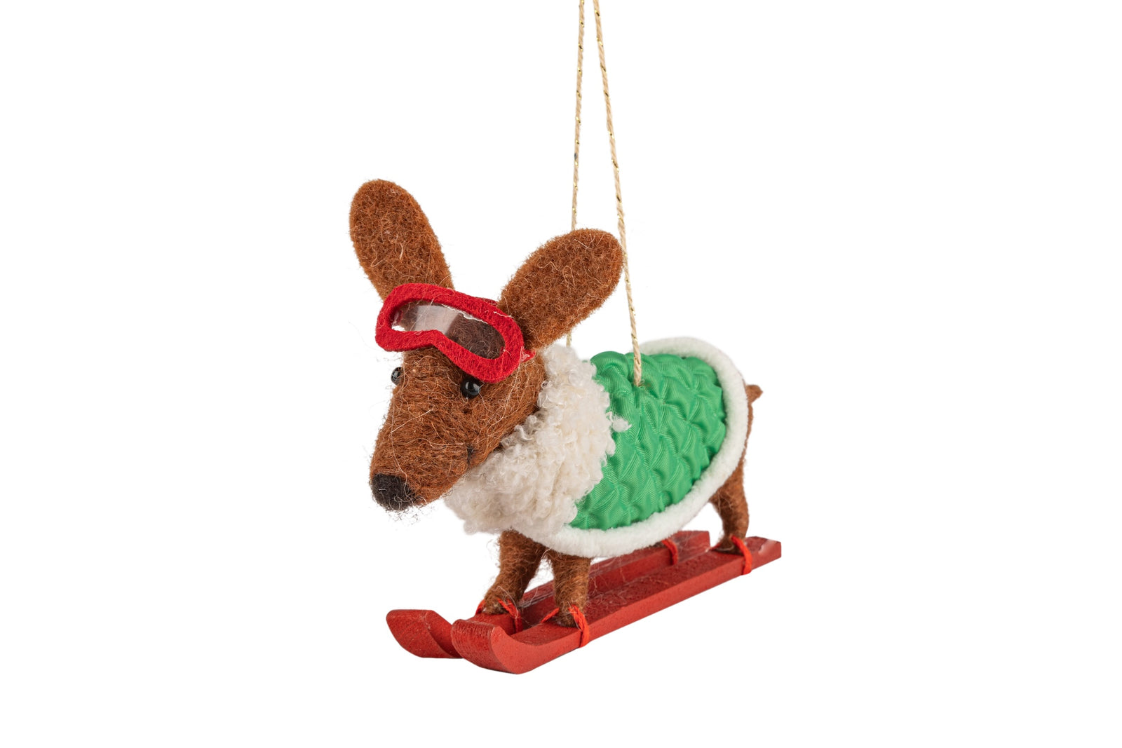 Felt Ski Dachshund Ornament