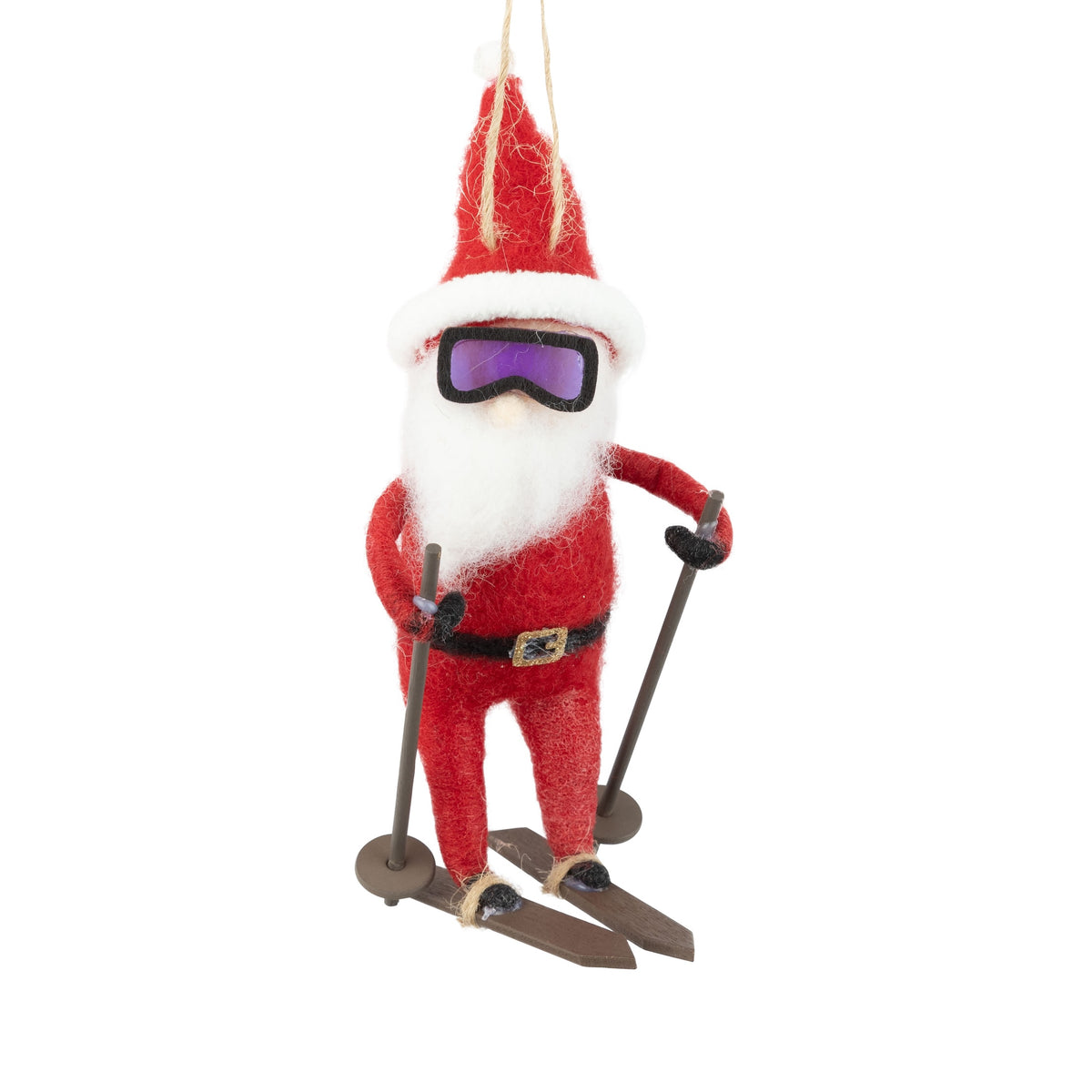 Skiing Santa Ornament