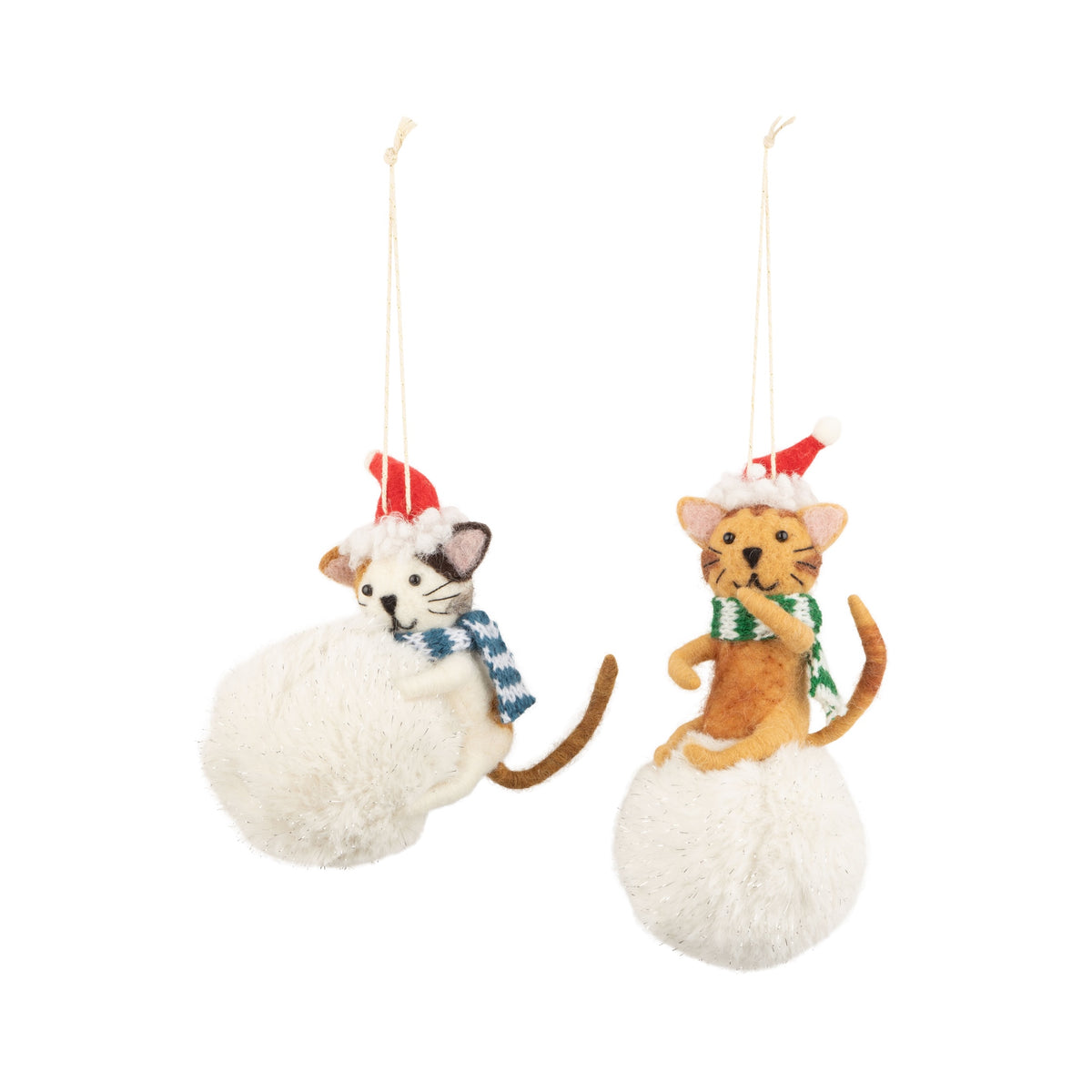 Snowball Cat Ornament