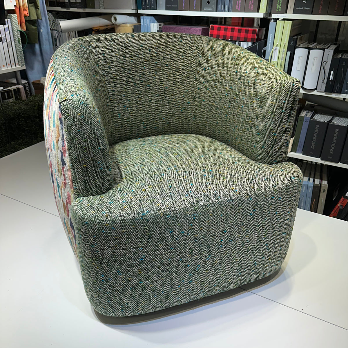 Tofino in Chevron Tweed with Cut Velvet