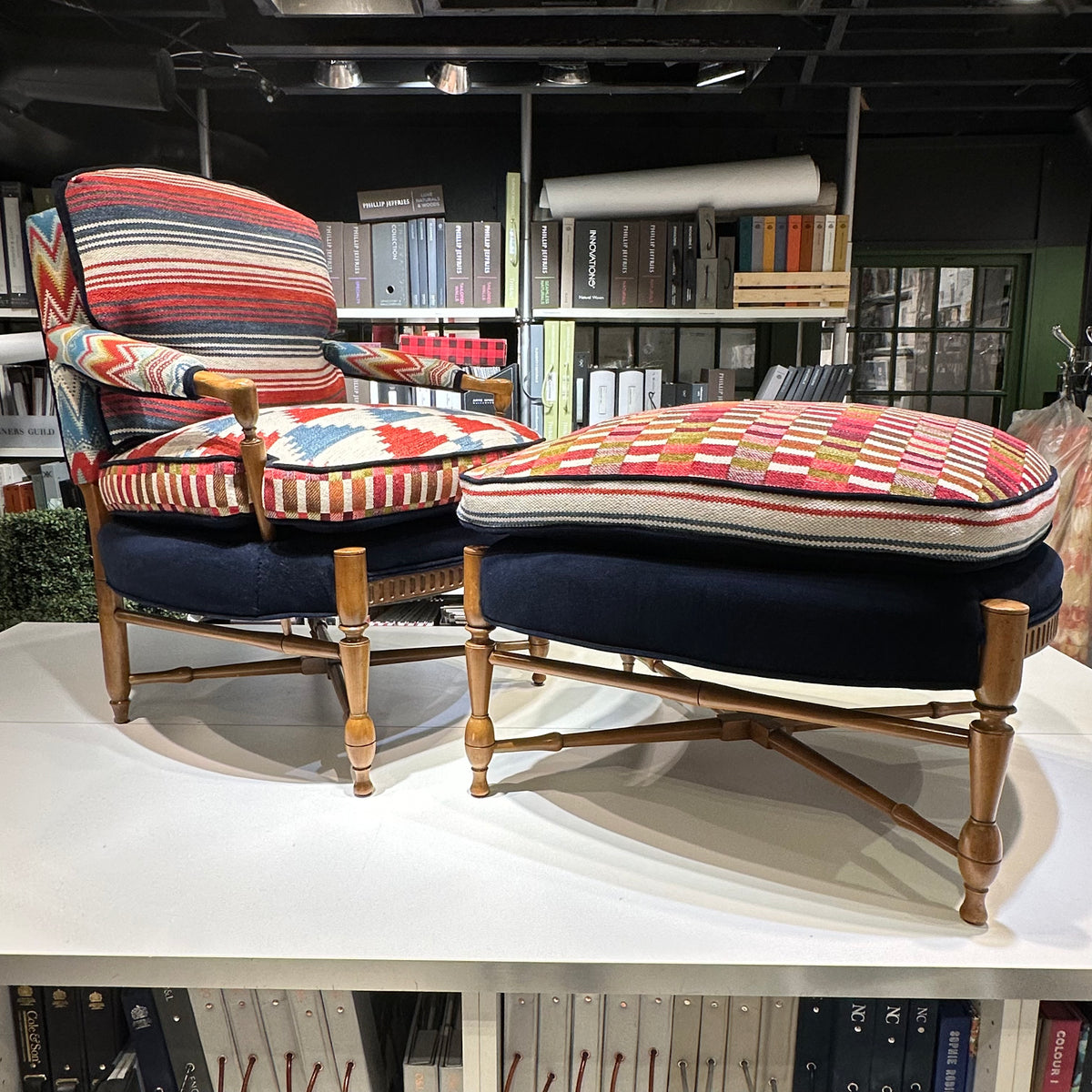 Two-Of-A-Kind Chair & Ottoman Set