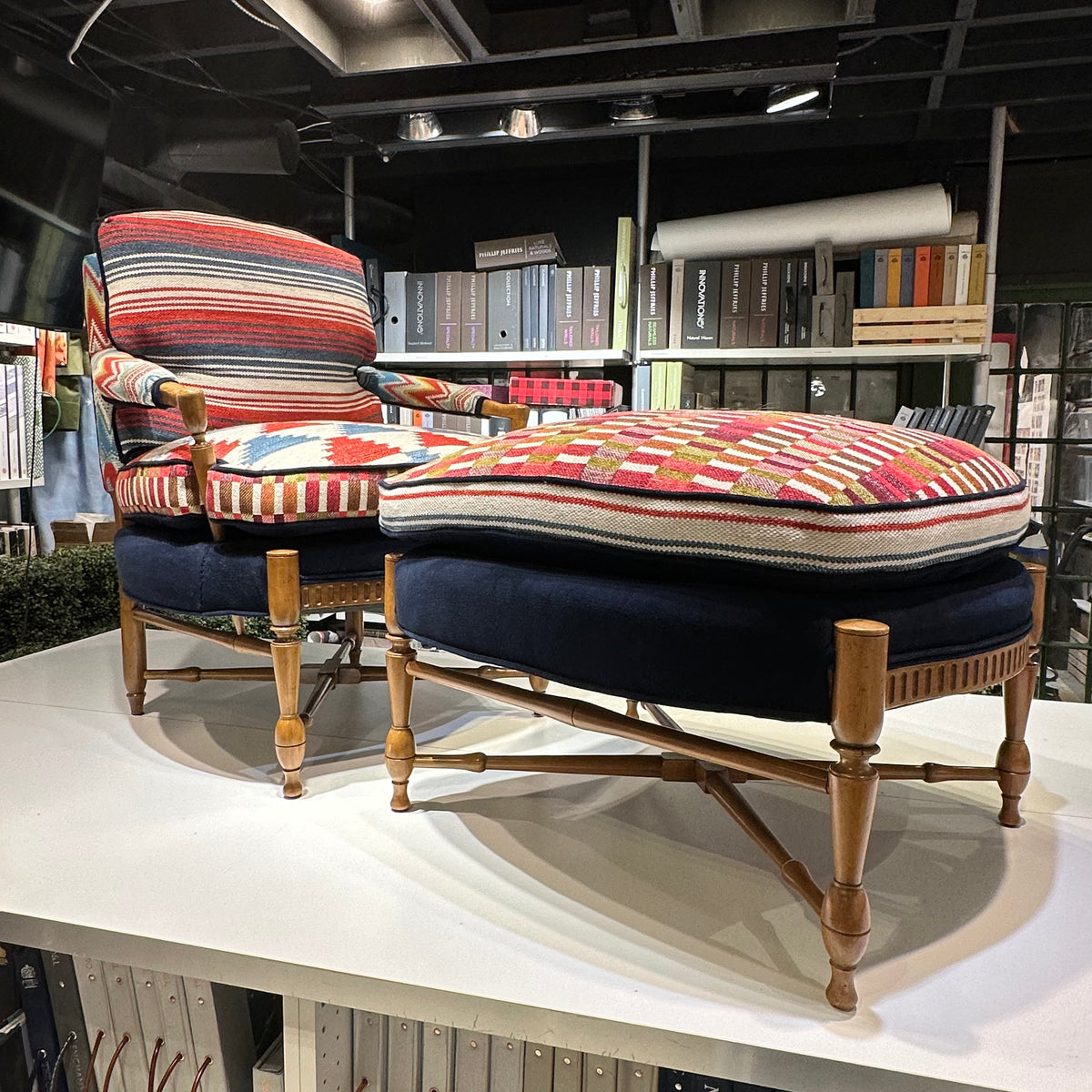 Two-Of-A-Kind Chair & Ottoman Set