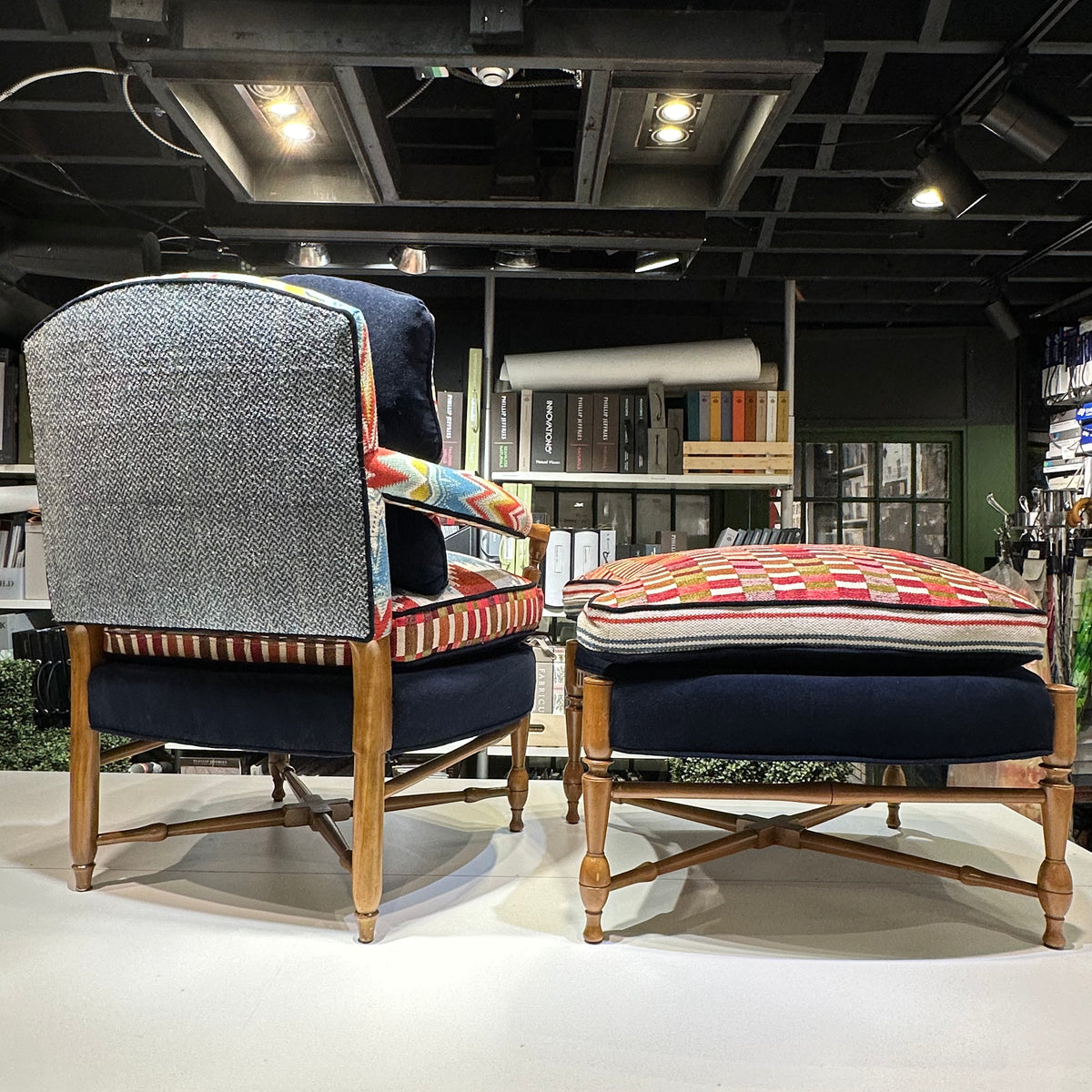 Two-Of-A-Kind Chair & Ottoman Set