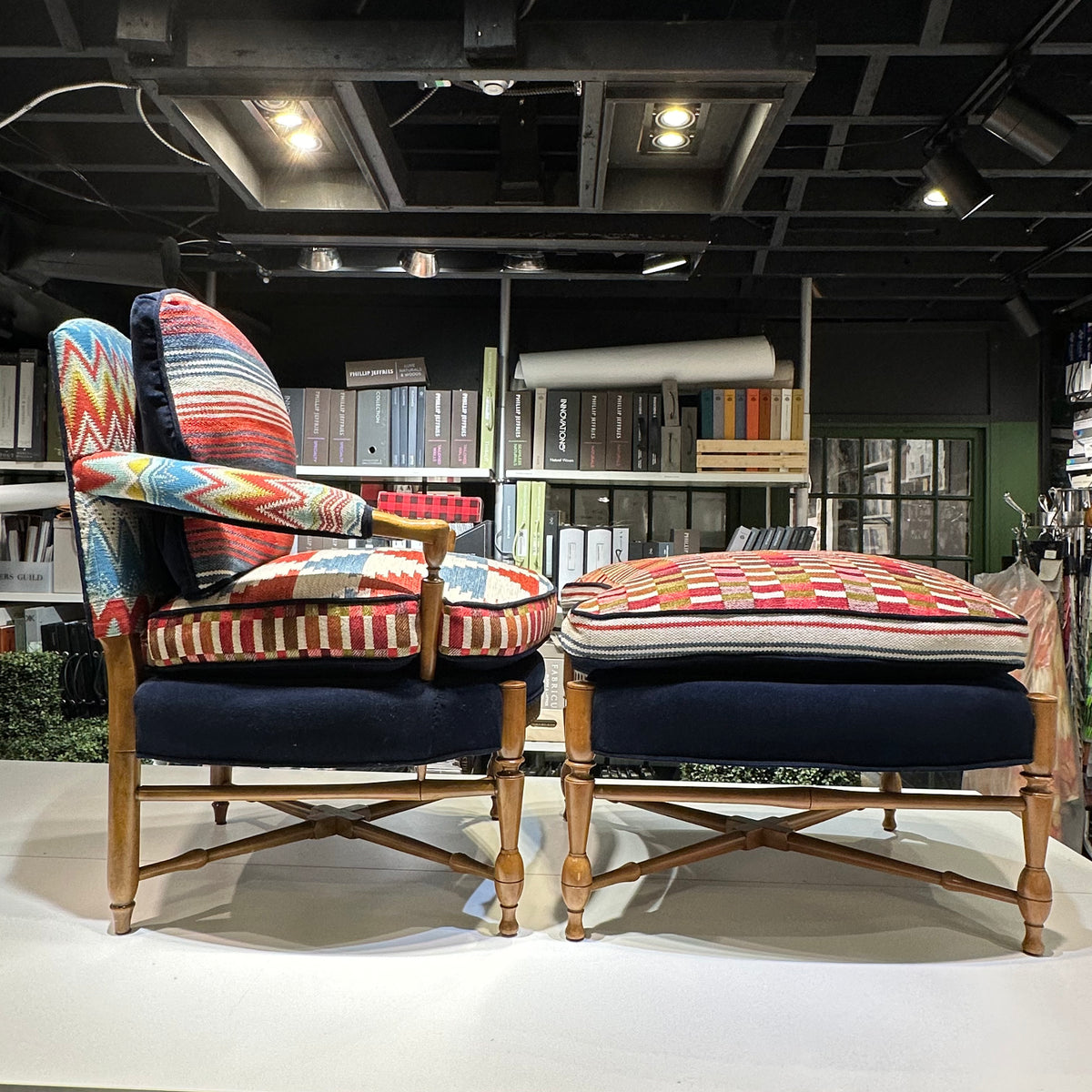 Two-Of-A-Kind Chair & Ottoman Set