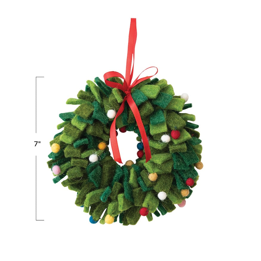 Wool Felt Wreath Ornament