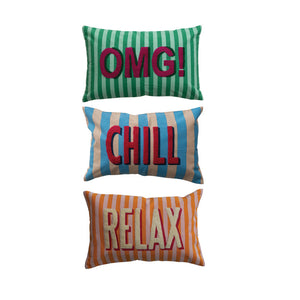 Embroidered Expression Lumbar Pillow