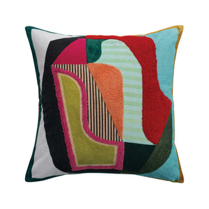 Abstract Embroidered Pillow