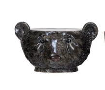 Stoneware Animal Head Shaped Bowl, 4 styles