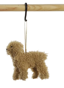 Biege Furry Poodle Ornament