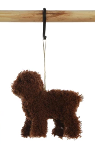 Brown Furry Poodle Ornament