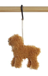 Caramel Furry Poodle Ornament