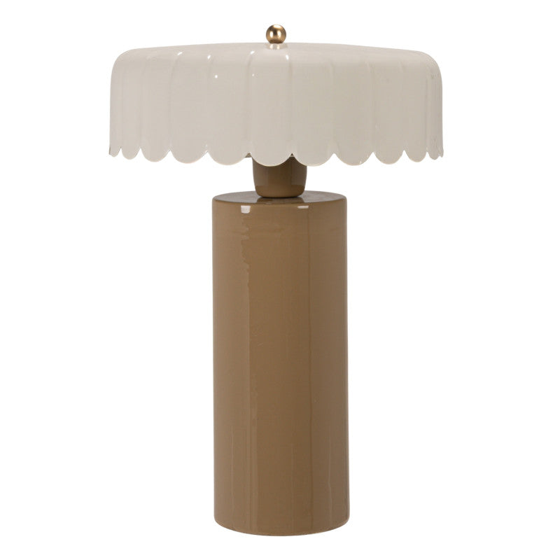 Beige Enamel Lamp