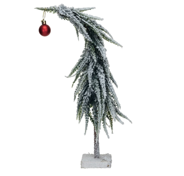 Faux Evergreen Tree w/ Red Ball Ornament