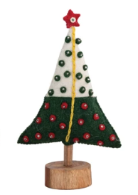 Felt Green & White Tree w/ Red Star