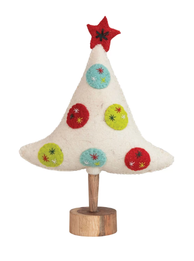 Handmade Wool Felt Tree w/ Red Star