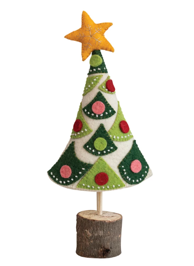 Handmade Wool Felt Tree w/ Yellow Star